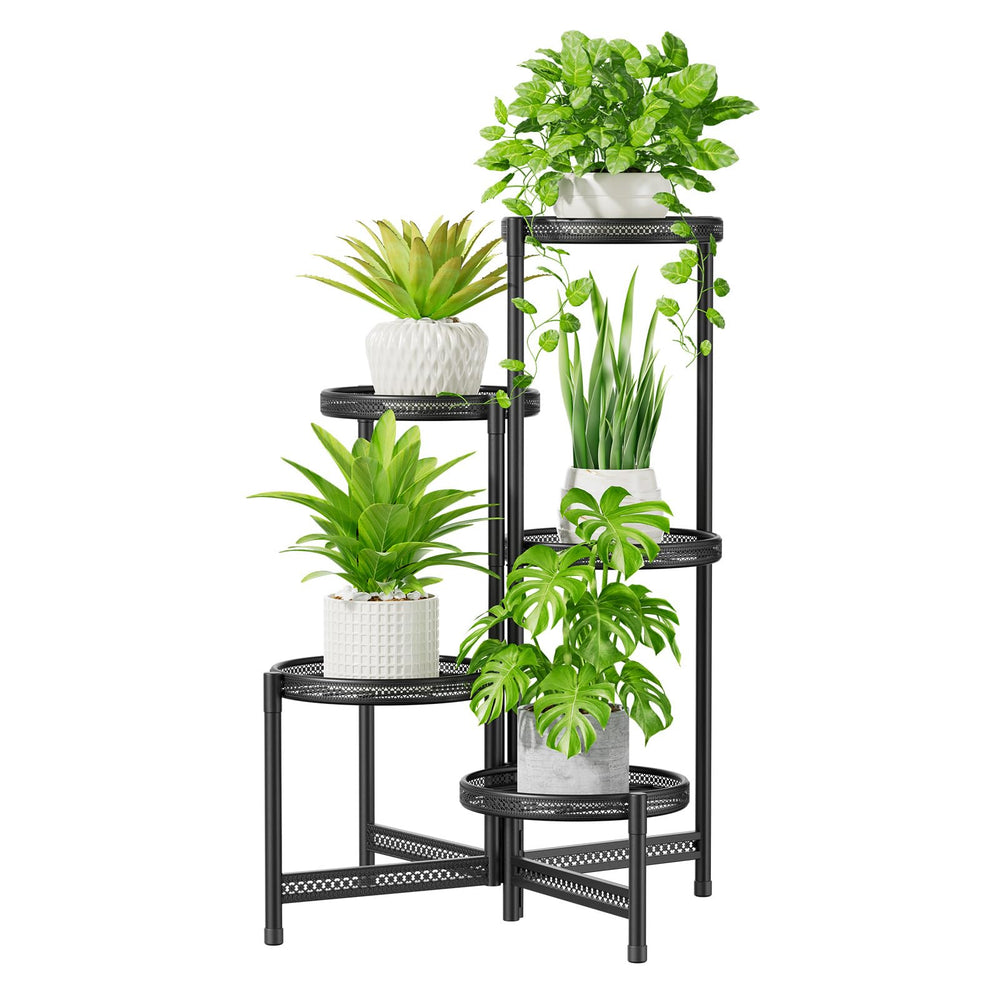 iDavosic.ly 5 Tier Large Plant Stand side view with plants