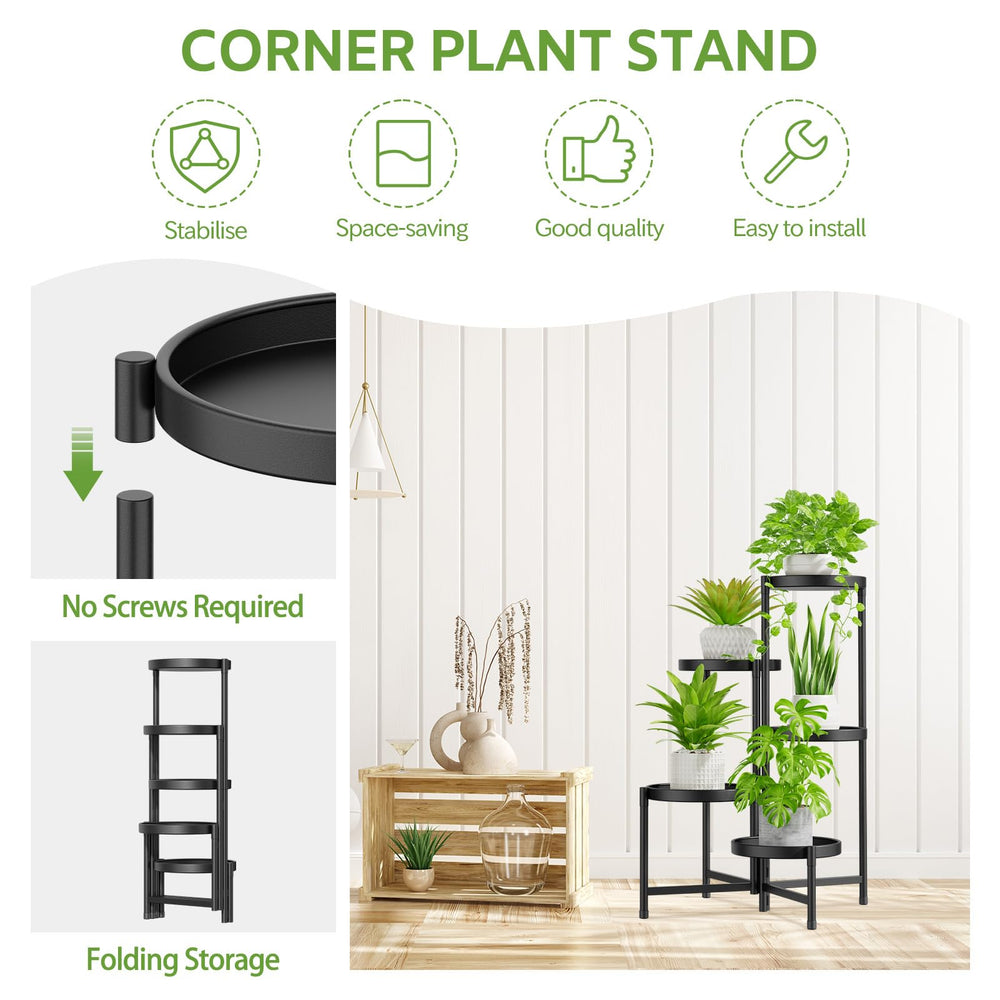 iDavosic.ly 5 Tier Plant Stand folded for storage