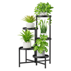 iDavosic.ly 5 Tier Plant Stand front view, black