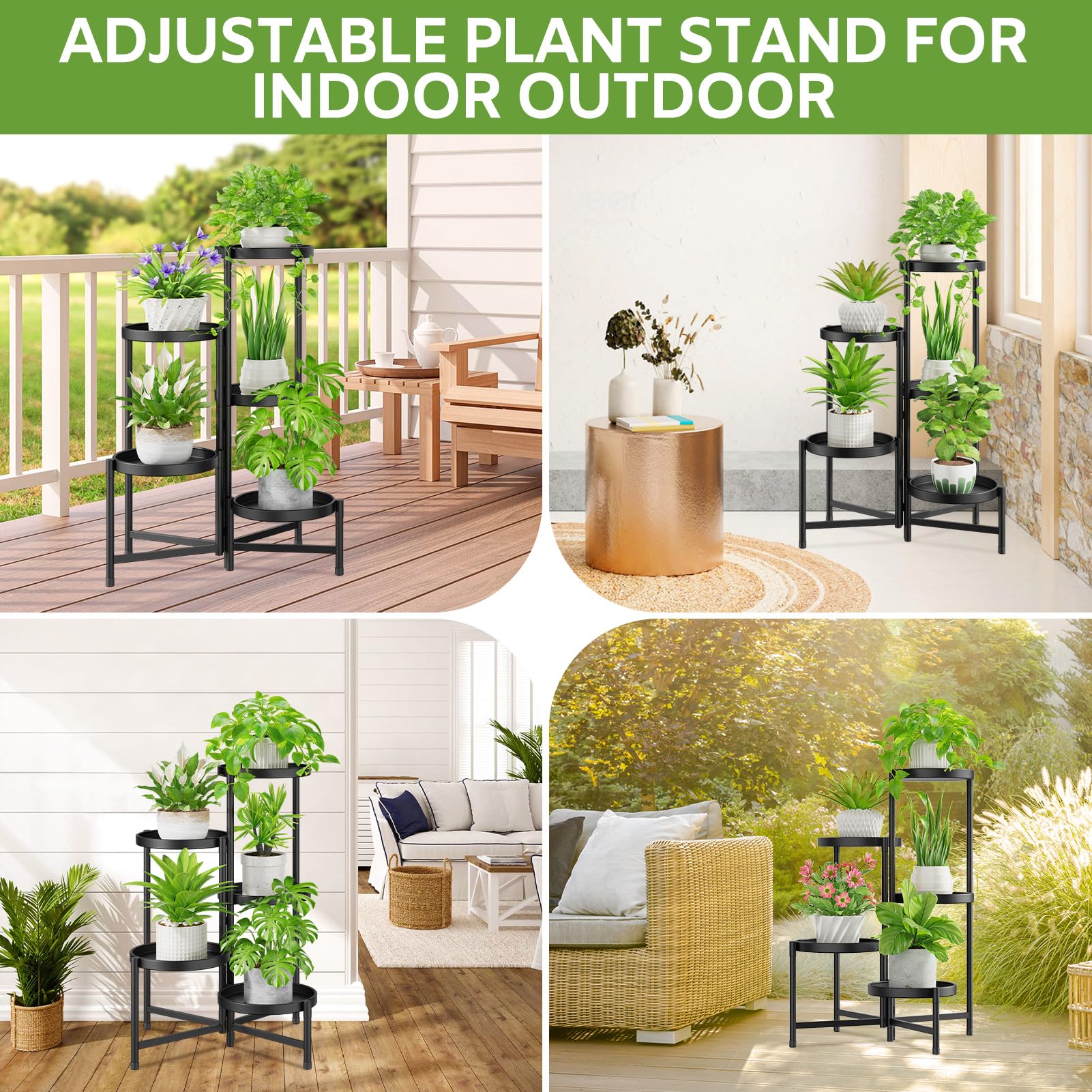 iDavosic.ly 5 Tier Plant Stand side view with plants