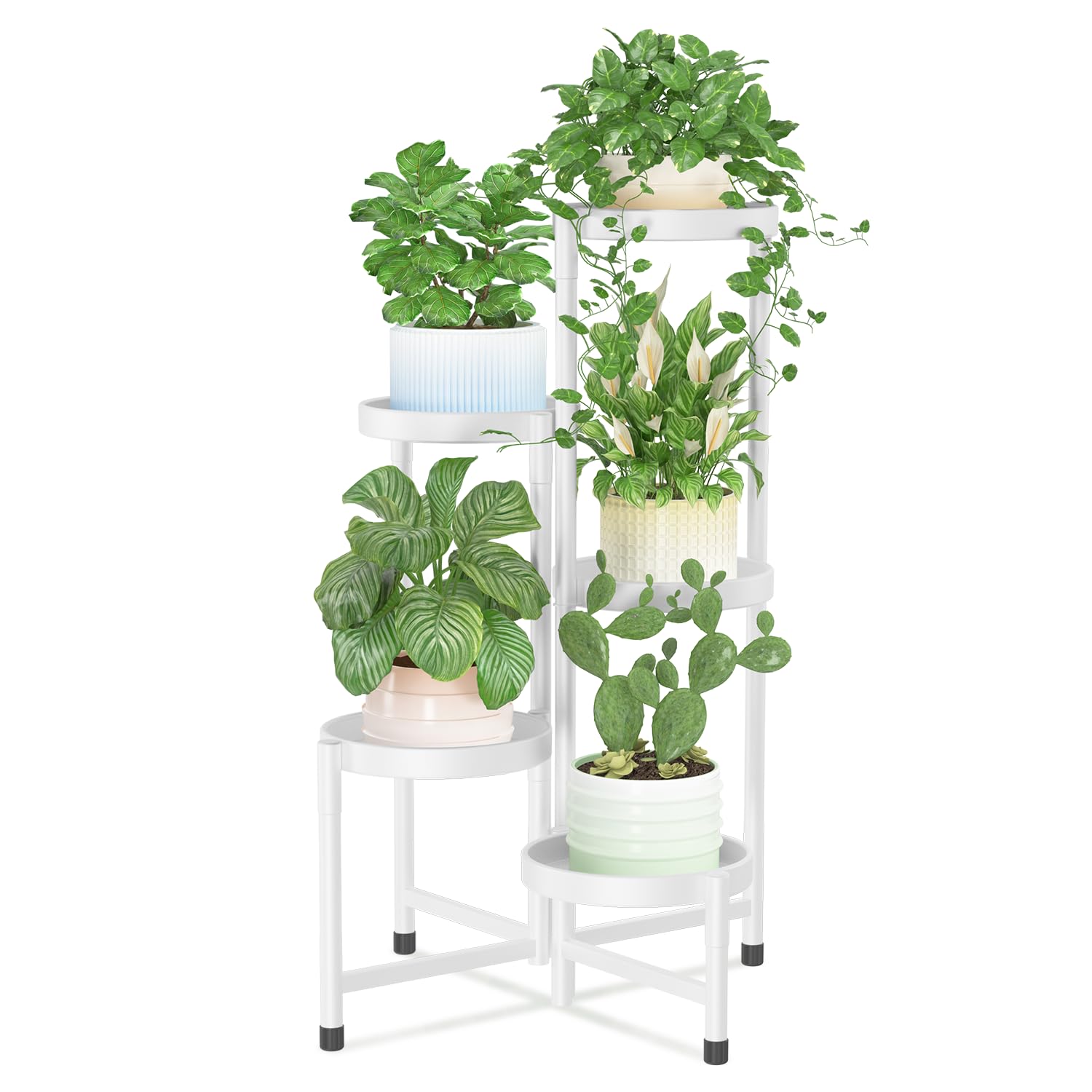 iDavosic.ly 5 Tier Plant Stand white model front view