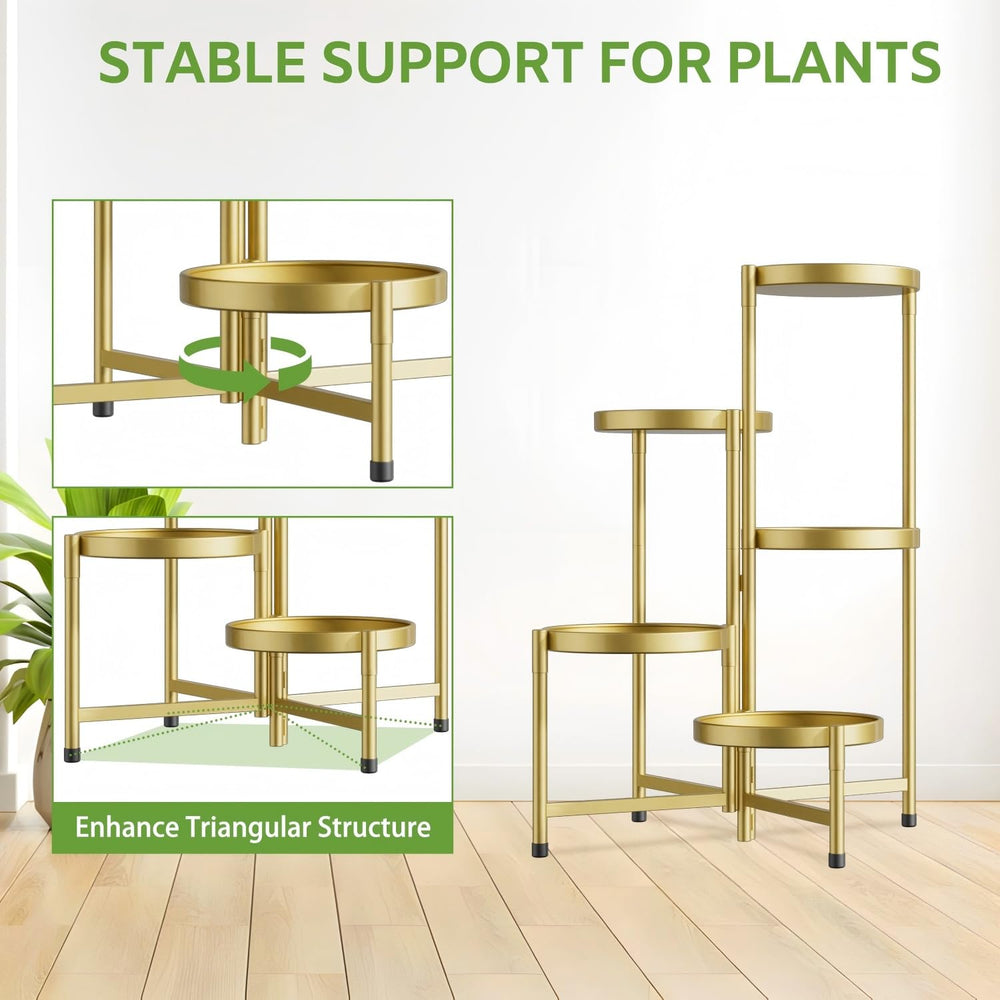 iDavosic.ly 5 Tier Plant Stand with plants arranged