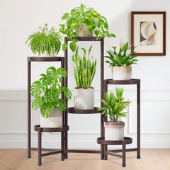 iDavosic.ly 6 Tier Metal Plant Stand in Twilight Bronze front view