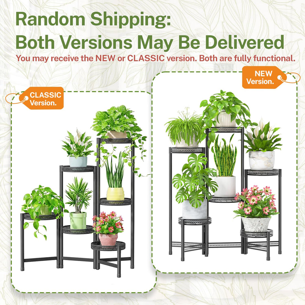 iDavosic.ly 6 Tier Plant Stand side view with potted plants