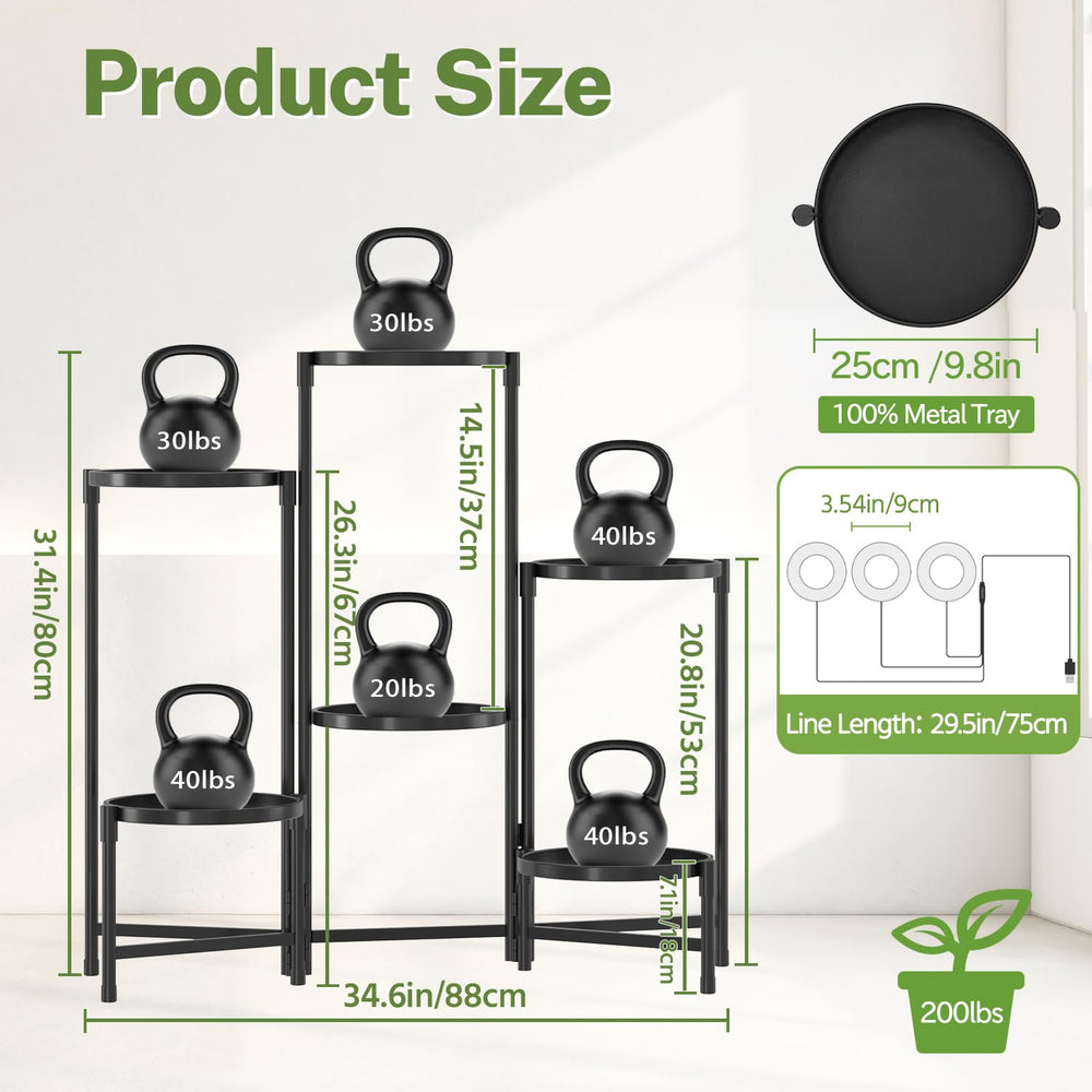 iDavosic.ly 6 Tier Plant Stand with grow lights during use