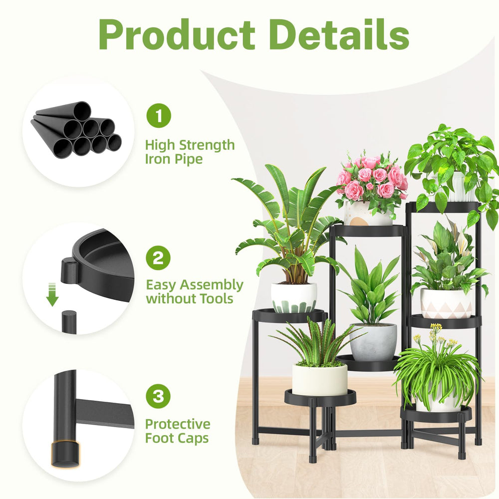 iDavosic.ly 7 Tier Folding Plant Stand folded for storage