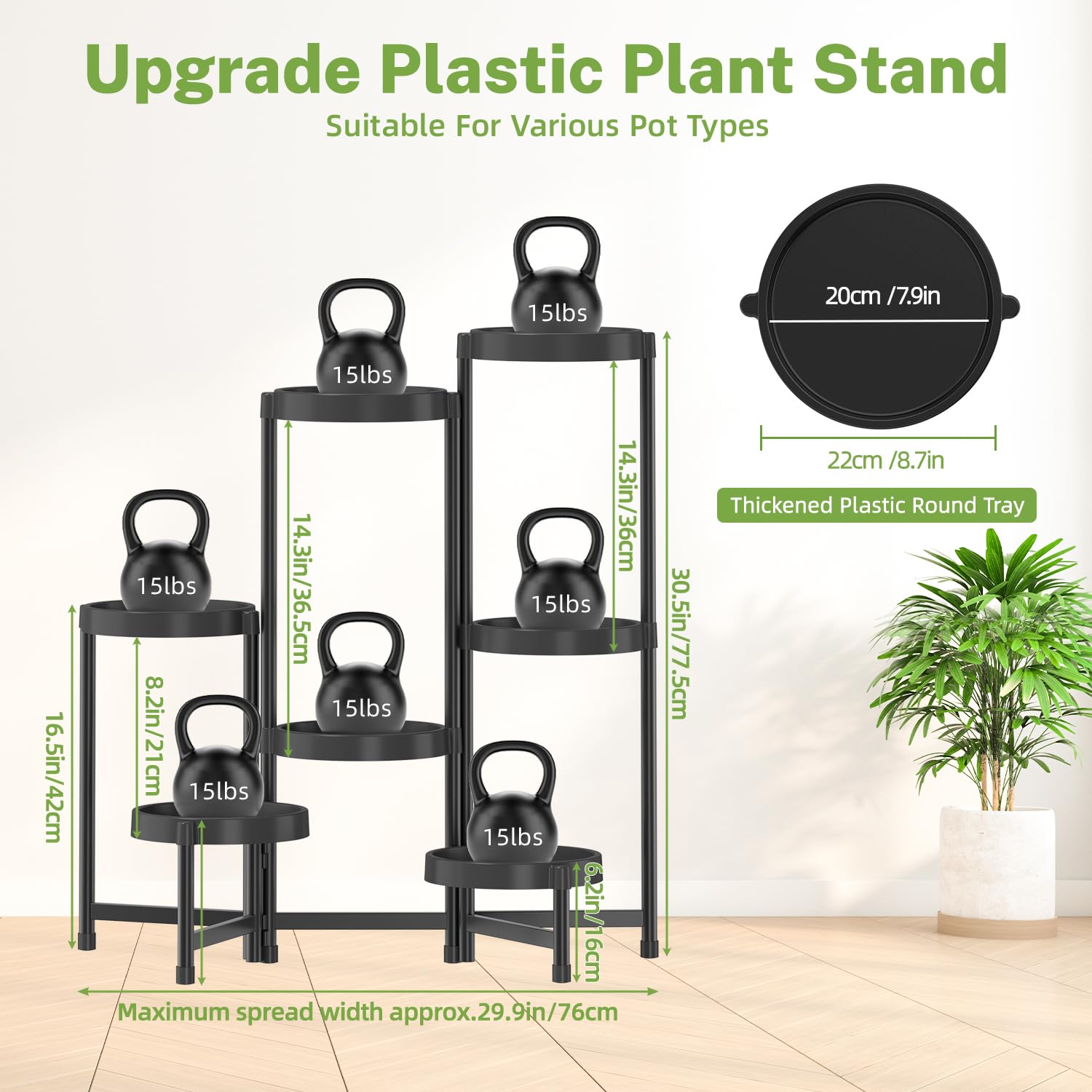 iDavosic.ly 7 Tier Folding Plant Stand in patio setting