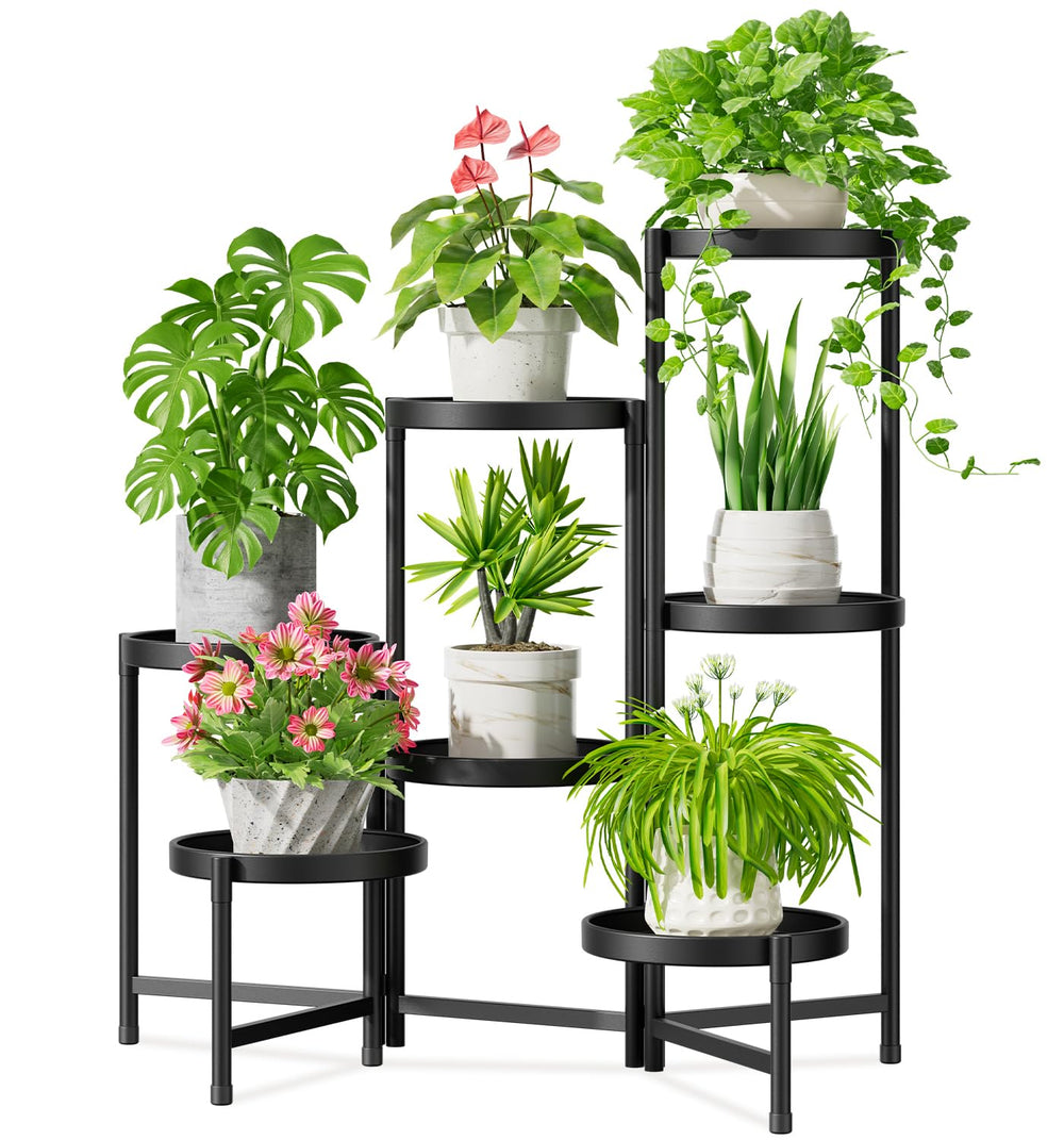 iDavosic.ly 7 Tier Large Plant Stand black model front view