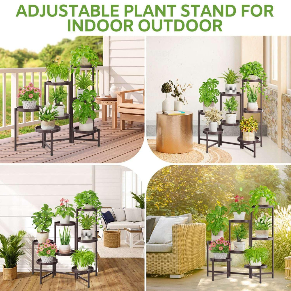 iDavosic.ly 7 Tier Plant Stand displaying large pots