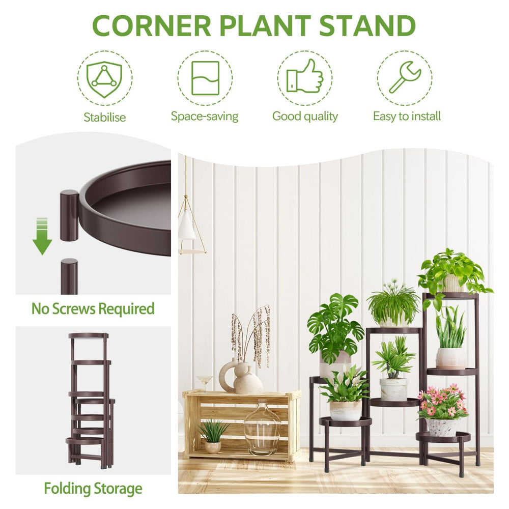iDavosic.ly 7 Tier Plant Stand in outdoor garden setting