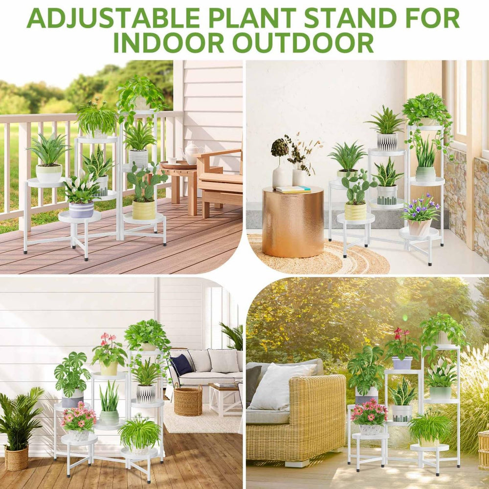iDavosic.ly 7 Tier Plant Stand side view showcasing metal material