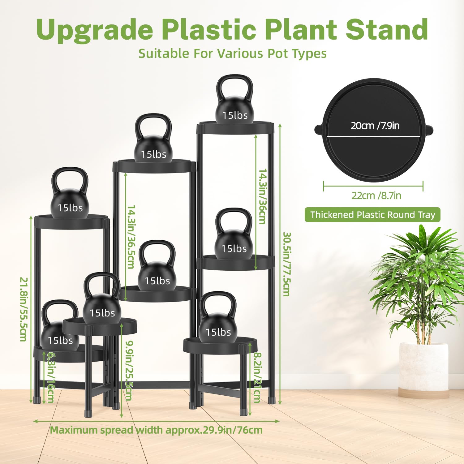 iDavosic.ly 8 Tier Folding Plant Stand in garden setting