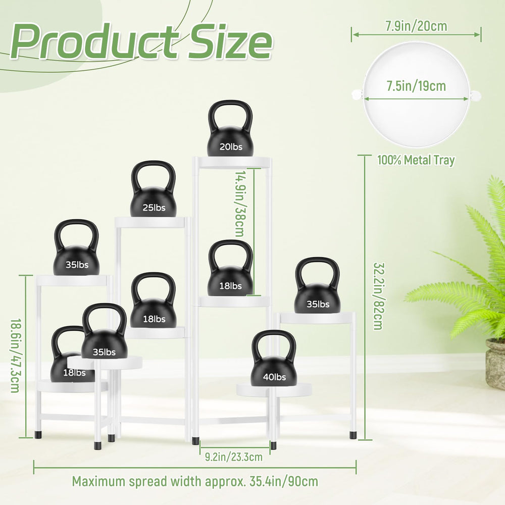 iDavosic.ly 9 Tier Metal Plant Stand with potted plants