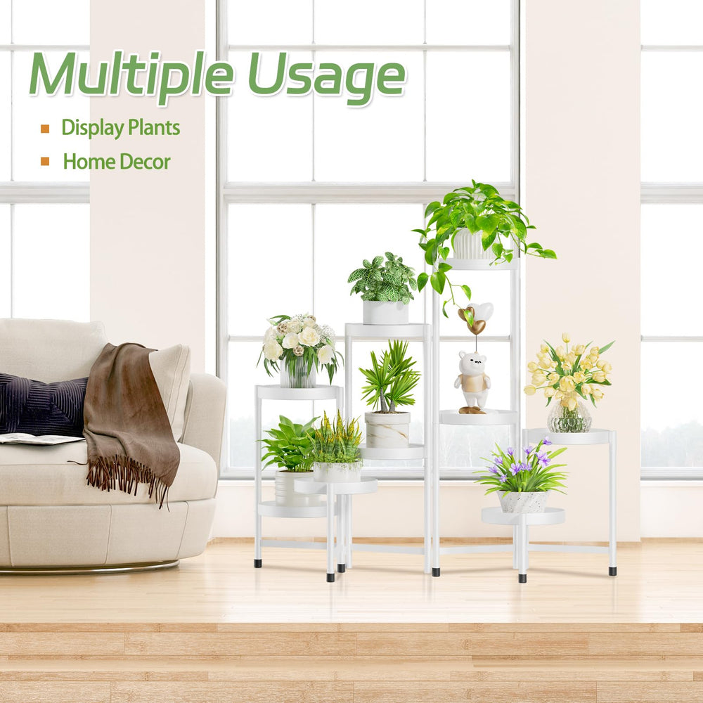 iDavosic.ly 9 Tier Plant Stand showing adjustable legs