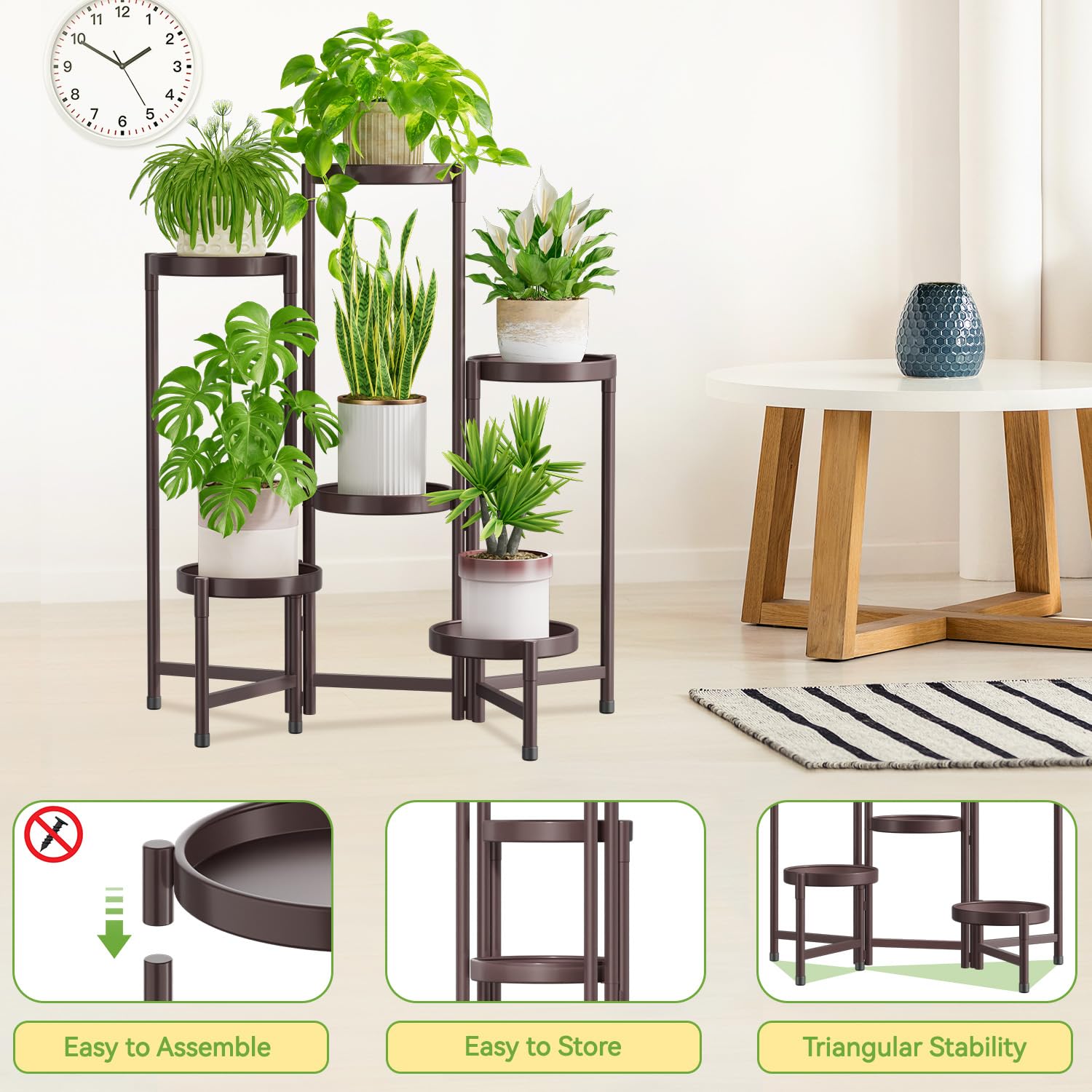 iDavosic.ly Plant Stand in outdoor setting with potted plants