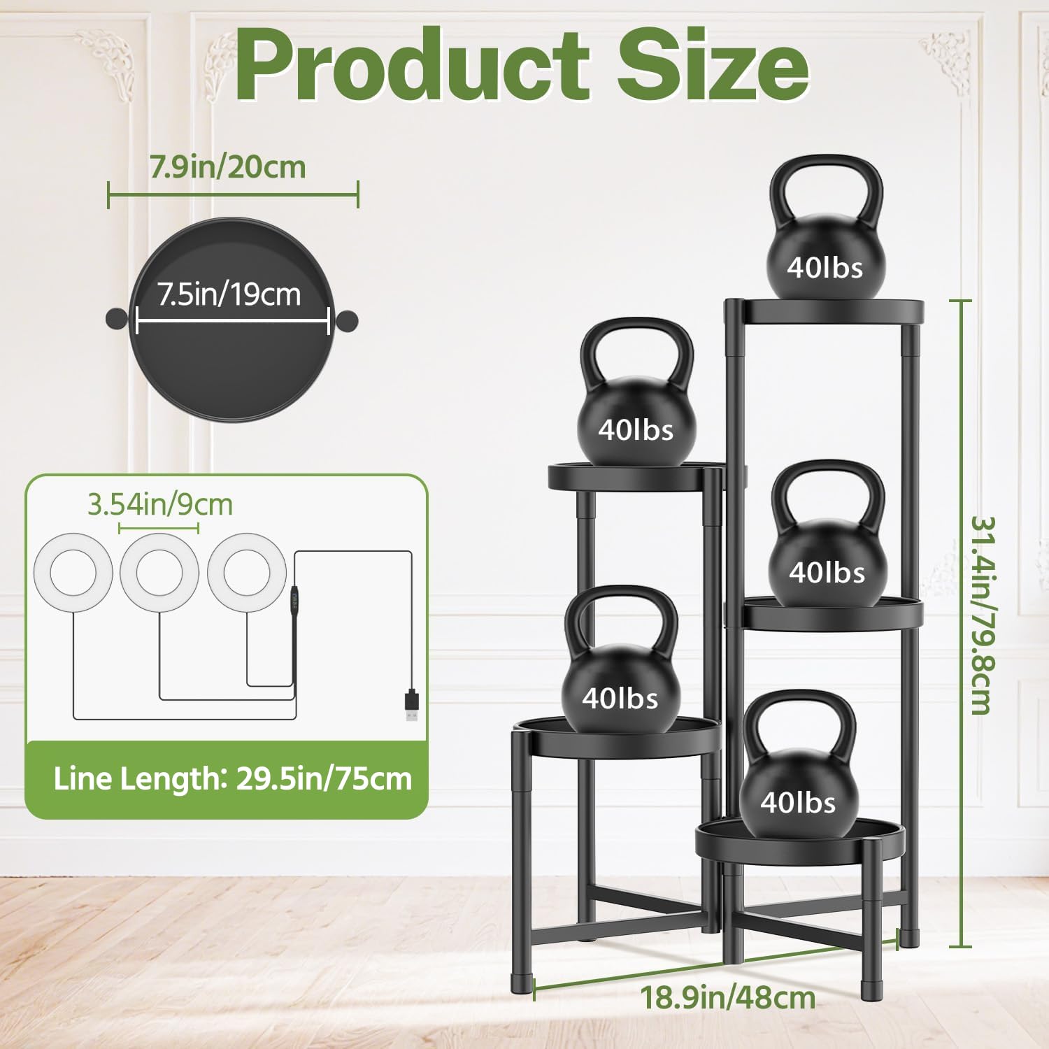 iDavosic.ly Plant Stand Indoor with plants displayed