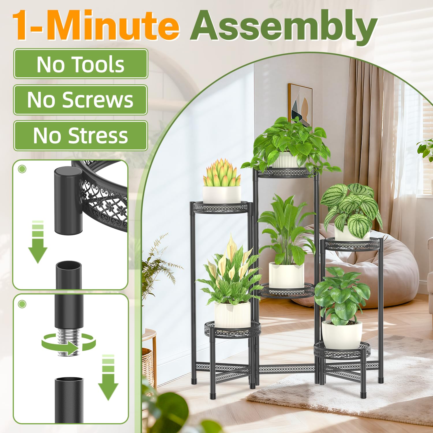 iDavosic.ly plant stand showing 7.9-inch wide trays