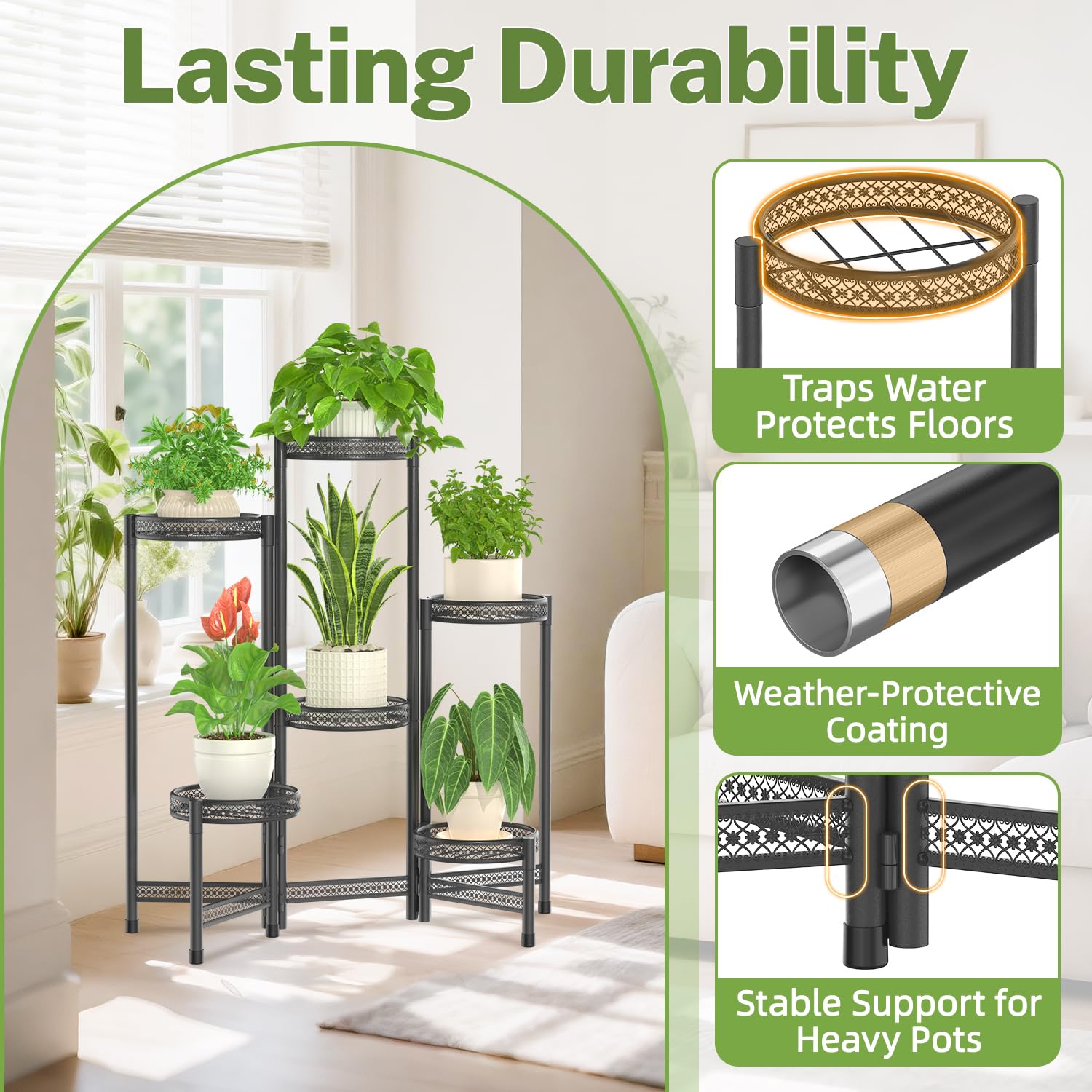 iDavosic.ly plant stand with multiple plants displayed