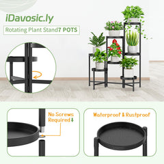 iDavosic.ly Plant Stand with potted plants displayed on trays