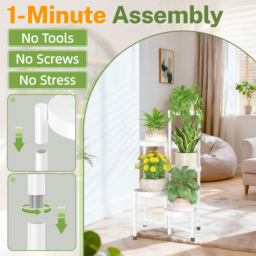 iDavosic.ly plant stand with potted plants on the trays