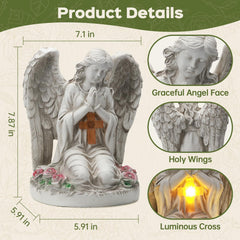 IDEA SHOW Solar Angel Statue side view