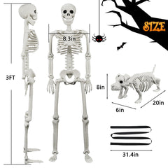IDEAALS skeleton and dog decoration positioned on a porch