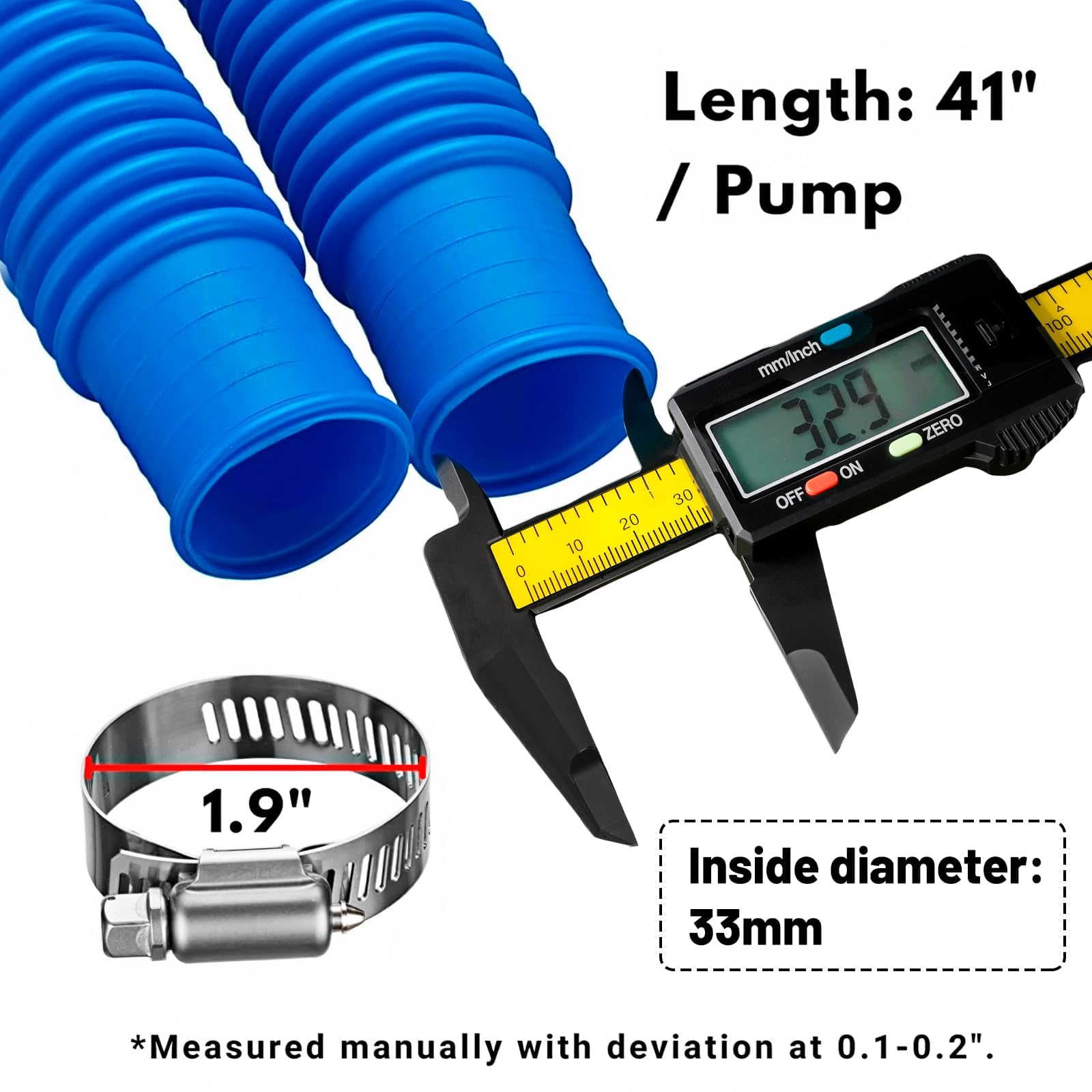 IDEASURE Pool Hose installation view with clamps