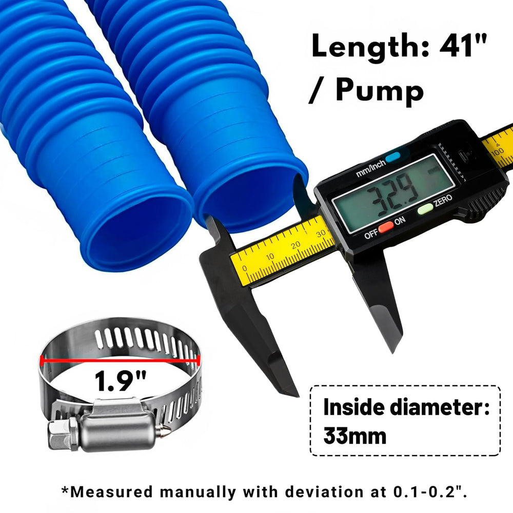 IDEASURE Pool Hose installation view with clamps