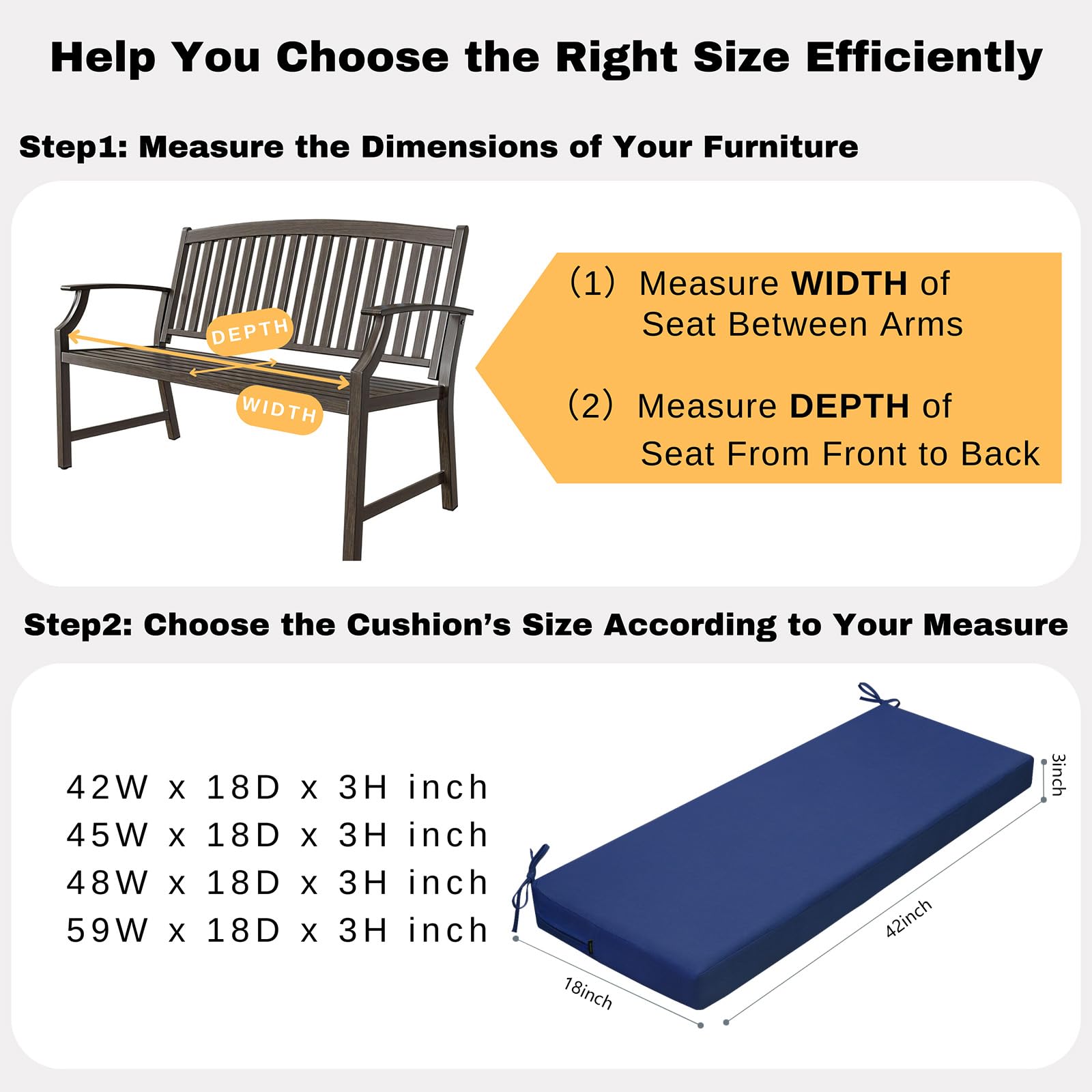 idee-home Outdoor Bench Cushion Dark Cerulean close-up