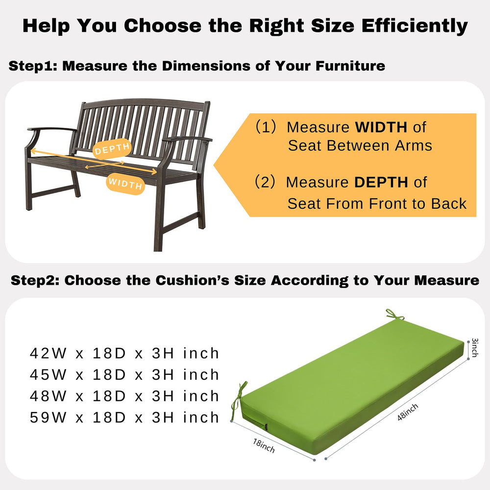 idee-home outdoor bench cushion dimensions 48x18 inches