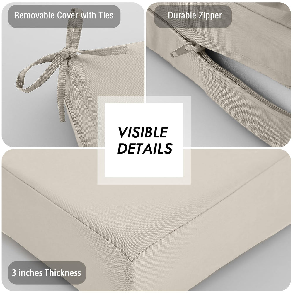 idee-home Outdoor Bench Cushion hidden zip detail