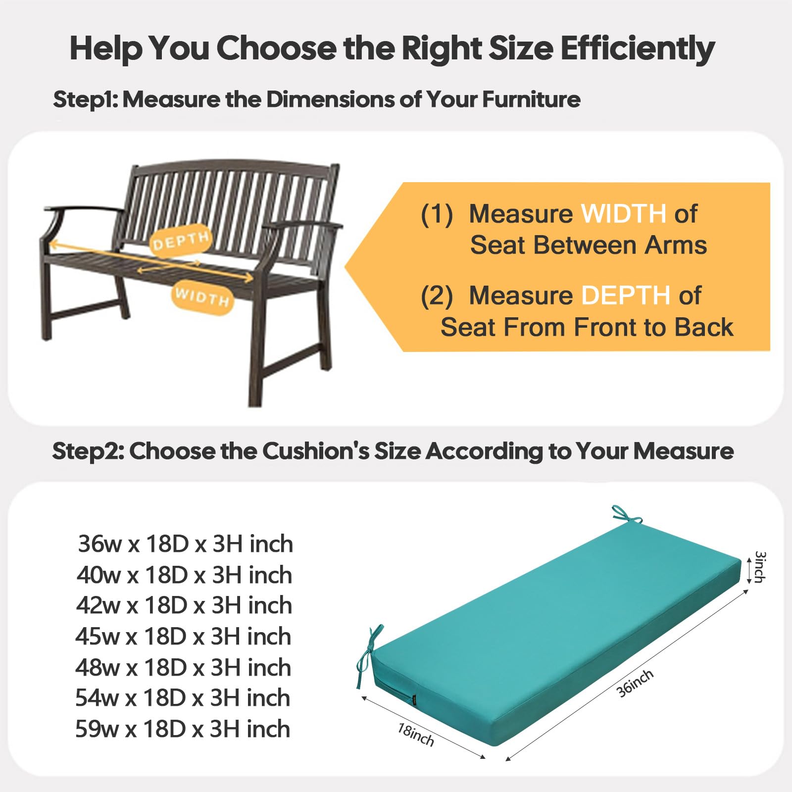 idee-home Outdoor Bench Cushion in vibrant peacock blue