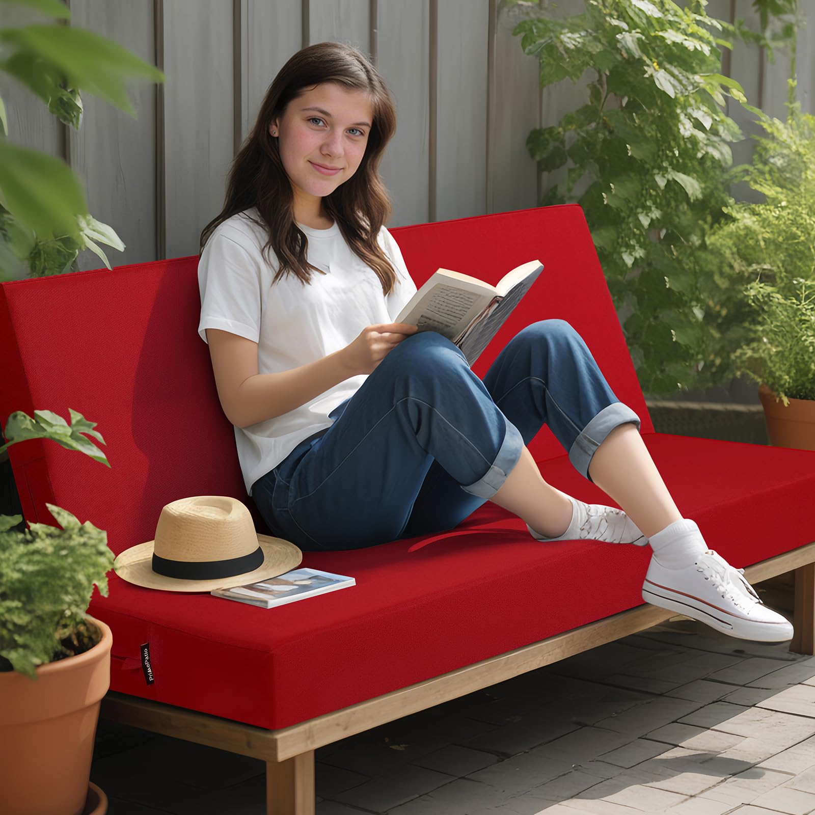 idee-home Outdoor Bench Cushion showing waterproof cover