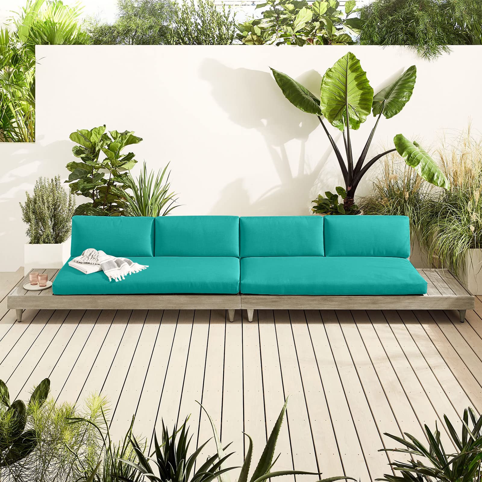 idee-home Outdoor Bench Cushion with high-density foam, side view