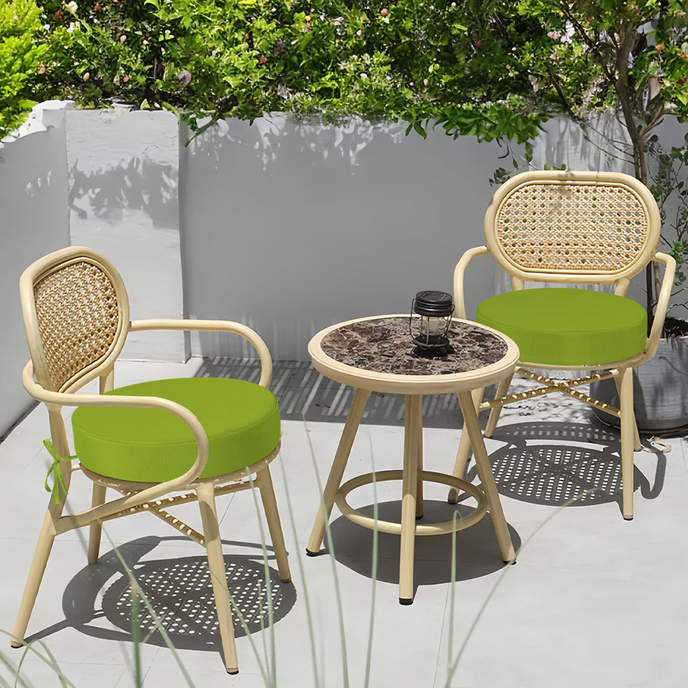 idee-home Outdoor Bistro Chair Cushions displaying thickness of memory foam