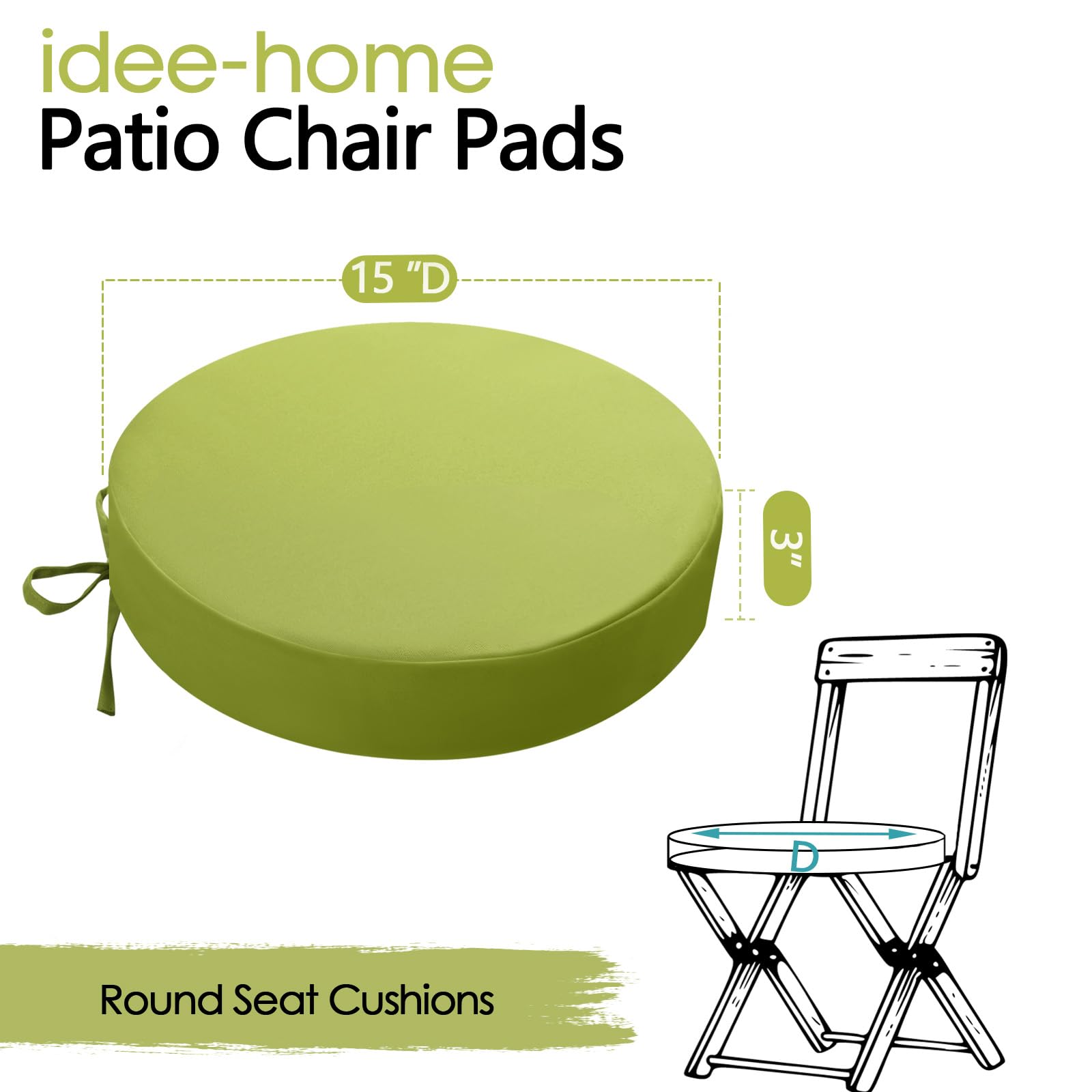 idee-home Outdoor Bistro Chair Cushions in use at a garden table