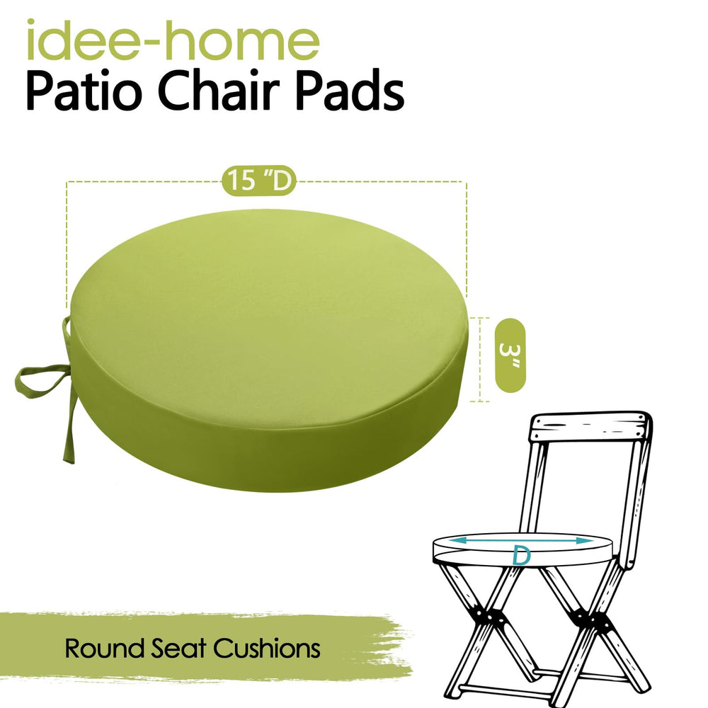 idee-home Outdoor Bistro Chair Cushions in use at a garden table