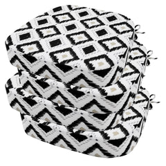 idee-home Outdoor Chair Cushion Set of 4 in Rhombus Black
