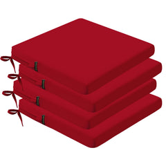 idee-home outdoor chair cushion set of 4, lipstick red, front view