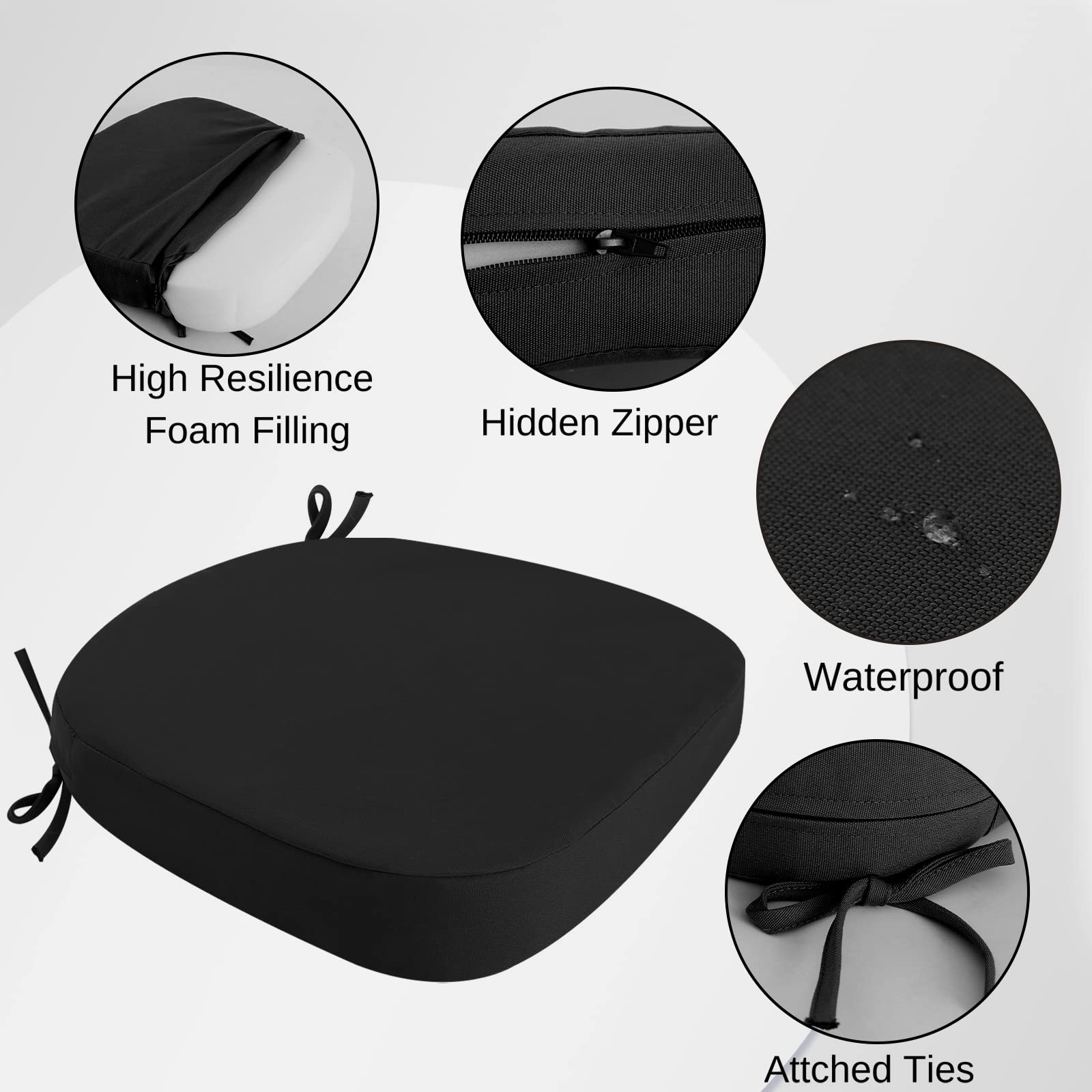 idee-home Outdoor Chair Cushion showing layered memory foam