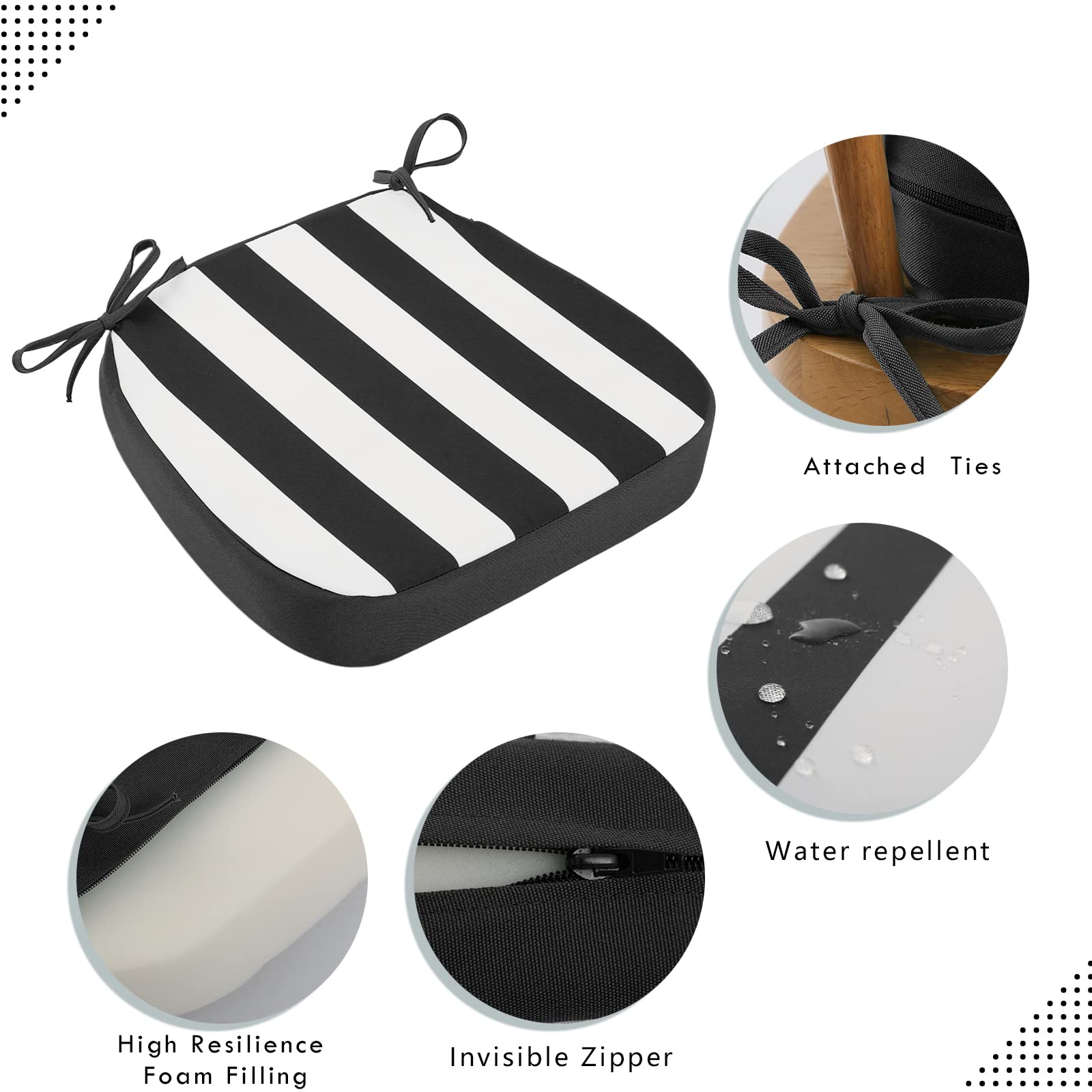 idee-home outdoor chair cushion side view showing thickness