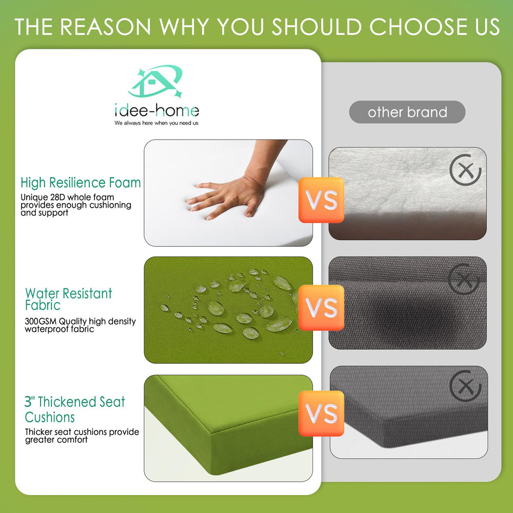idee-home outdoor chair cushion with hidden zipper detail