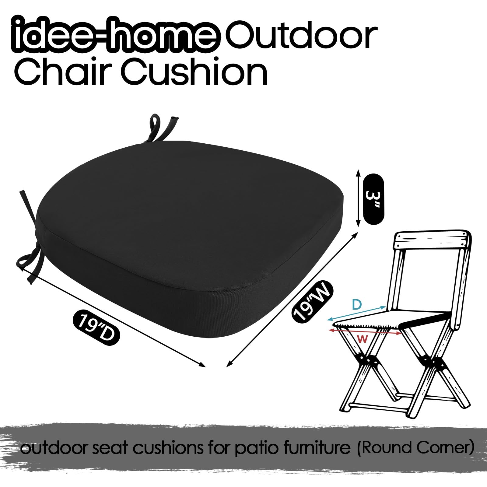 idee-home Outdoor Chair Cushions packed in vacuum roll bags