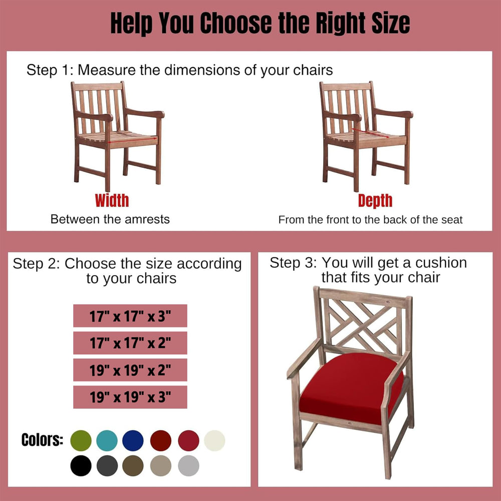 idee-home Outdoor Chair Cushions Set of 2 with ties secured on a chair