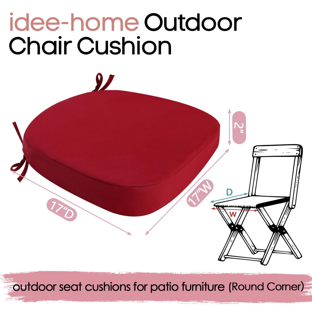 idee-home Outdoor Chair Cushions vibrant red colour