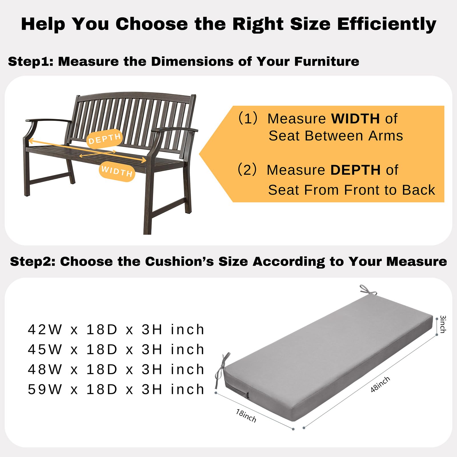 ideehome Outdoor Bench Cushion Waterproof in garden setting