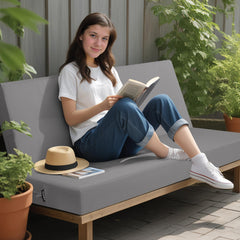 ideehome Outdoor Bench Cushion Waterproof on a patio bench