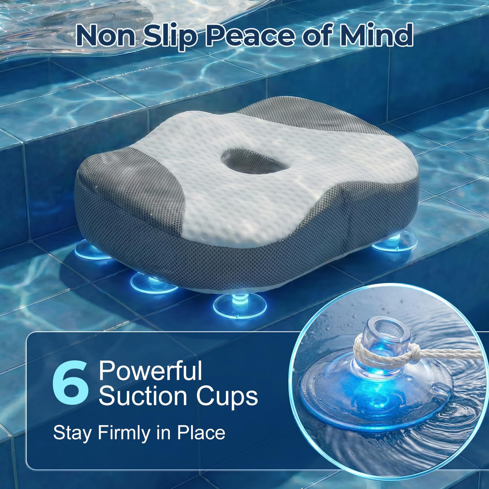 Idle Hippo Hot Tub support Seat, side view with ergonomic design
