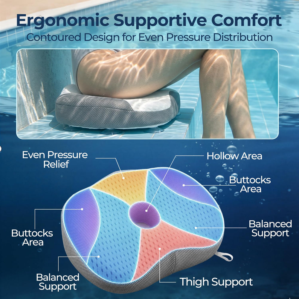 Idle Hippo Hot Tub support Seat with suction cups attached in a hot tub