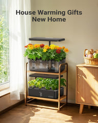 iDOO Hydroponics Growing System with LED grow light in action